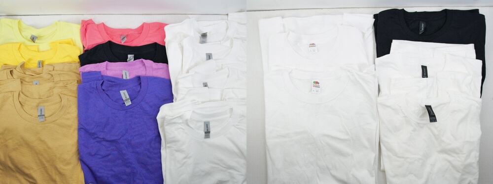 Lot Gildan Heavy Cotton, Soft Style, Fruit of the Loom HD Cotton T shirts Large